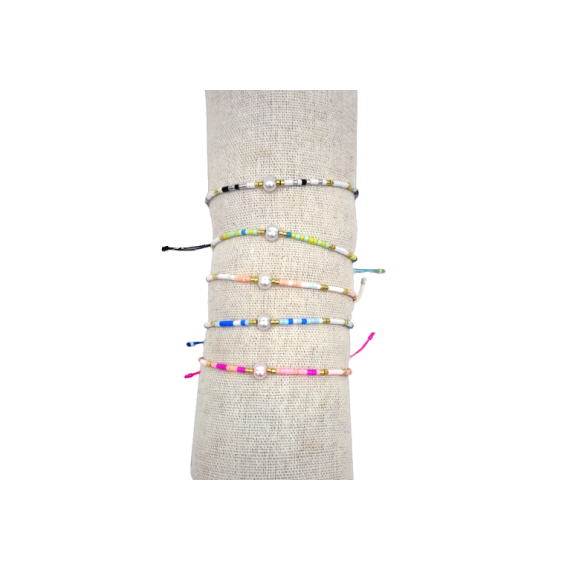 B-1002 - Lot de 35 Bracelets perle nacrée